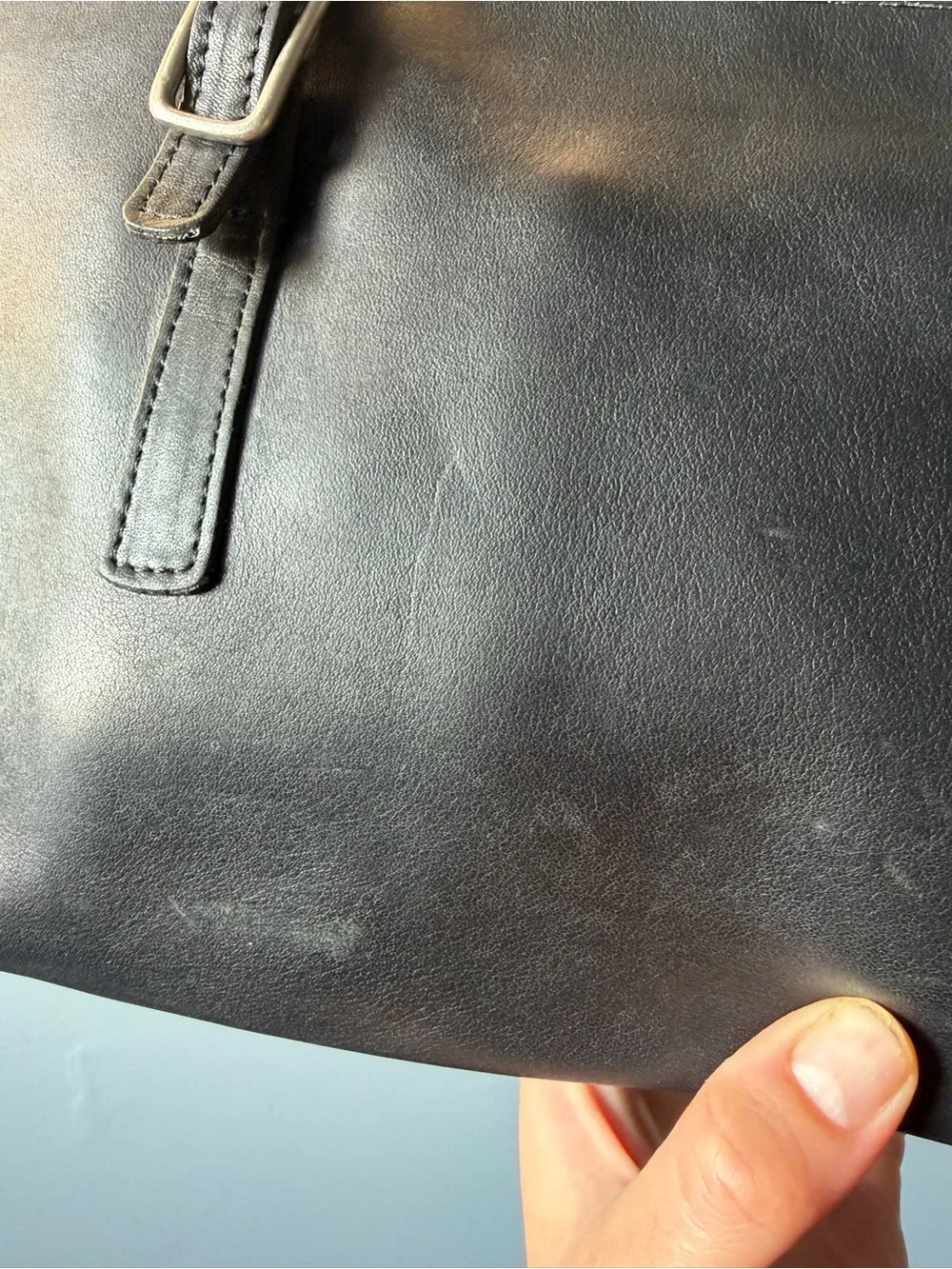 Vintage 1996 Coach Tote #9813- Black Leather with Silver Hardware